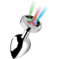 XR Brands Aluminium Buttplug met LED verlichting - Large
