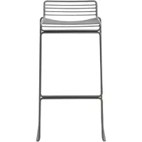 HAY Barstoel Hee Bar Stool Sled Base H75 Standard Glider Asphalt Grey Powder Coated Steel