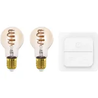 Eglo Slimme Ledfilamentlamp Aanpasbaar Wit A60 Amber E27 4,9w 2 Stuks