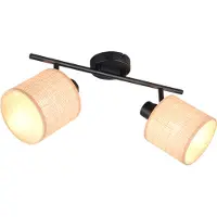 TRIO 2-lichts plafonlamp Aimee met crème kappen