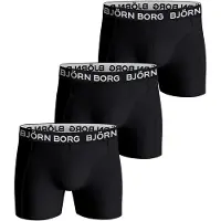 Björn Borg boxershort - zwart (set van 3) Jongens Stretchkatoen Effen - maat 146-152