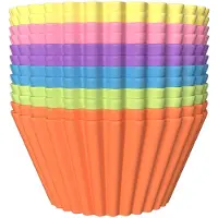 Intirilife 12 stuks herbruikbare kleurrijke siliconen muffinvormpjes Cupcakevormpjes voor het bakken en maken van desserts en snacks