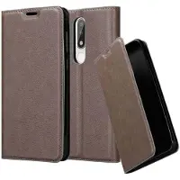 Cadorabo Hoesje geschikt voor Nokia 5.1 PLUS / X5 in KOFFIE BRUIN - Beschermhoes met magnetische sluiting, standfunctie en kaartvakje Book Case Cover Etui