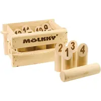 Tactic Mölkky – Vang- en Werpspel - Origineel Fins Houten Werpspel In Luxe Houten Draagkist – Berkenhout – Met Gratis Score-App