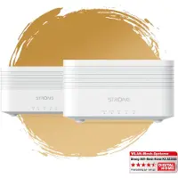 Strong - WiFi Mesh Kit - Atria AX3000 - Tot 350 m² extra WiFi 6 dekking - Compatibel met alle standaardboxen & routers - Dual Band 2,4 GHz + 5 GHz - 3 Ethernetpoorten - Wit 4 jaar garantie