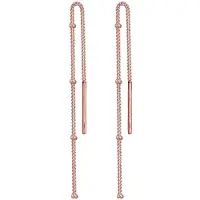 Elli - Elli Oorbellen Dames hanger bal doortrekbaar elegant in 925 Sterling Zilver roségoud verguld
