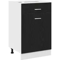 vidaXL Hangkast Zwart Eiken 50 x 46 x 81,5 cm Bewerkt hout