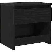 vidaXL Nachtkastje Zwart Eiken 40 x 30 x 39 cm Bewerkt hout