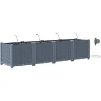vidaXL Plantenbak 4 st Lichtgrijs 160 x 40 x 37,5 cm PP