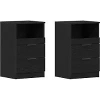 vidaXL Nachtkastje 2 st Zwart Eiken 40 x 35 x 65 cm Bewerkt hout