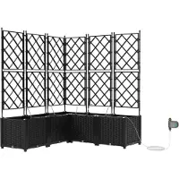 vidaXL Plantenbak 5 st Zwart 120 x 120 x 142 cm PP