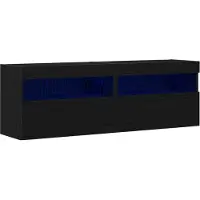vidaXL TV Wandkast 2 st Zwart eiken Bewerkt hout