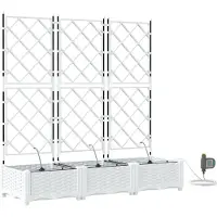 vidaXL Plantenbak 3 st Wit 120 x 40 x 126 cm PP