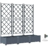 vidaXL Plantenbak 3 st Lichtgrijs 120 x 40 x 126 cm PP