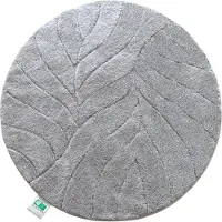 Floordirekt Badmat Maris - Extra Donzig & Sneldrogend - met Anti-Slip Rug - Douchemat - Rond - Diameter: 120 cm - Zilver