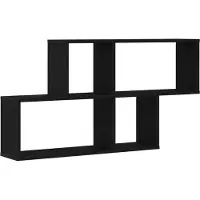 vidaXL Wandplank Muurmontage Zwart Eiken 76 x 15 x 53 cm Bewerkt hout