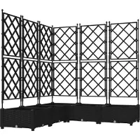 vidaXL Plantenbak 5 st Zwart 120 x 120 x 125,5 cm PP