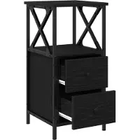 vidaXL Nachtkastje 2 st Zwart Eiken 34 x 35,5 x 70 cm Bewerkt hout