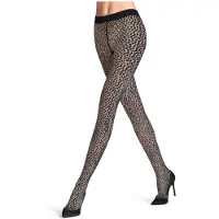 Falke Shell Fragments gedessineerd materiaal transparent 20 DEN panty dames zwart - maat S