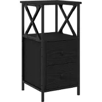 vidaXL Nachtkastje Zwart Eiken 34 x 35,5 x 70 cm Bewerkt hout