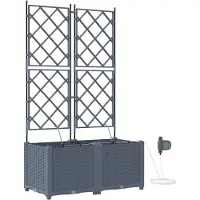 vidaXL Plantenbak 2 st Lichtgrijs 80 x 40 x 142 cm PP