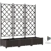 vidaXL Plantenbak 3 st Bruin 120 x 40 x 126 cm PP