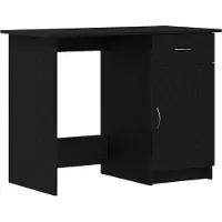 vidaXL Bureau Zwart Eiken Bewerkt hout 100 x 50 x 76 cm