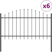 vidaXL Tuinhek WOERDEN 6 pcs 170 x 140 cm Gepoedercoat staal Grijs