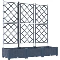 vidaXL Plantenbak 3 st Grijs 120 x 40 x 125,5 cm PP