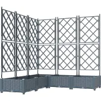 vidaXL Plantenbak 5 st Lichtgrijs 120 x 120 x 125,5 cm PP