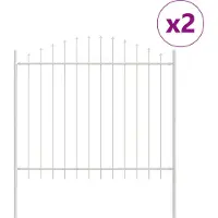 vidaXL Tuinhek WOERDEN 2 pcs 170 x 190 cm Gepoedercoat staal Wit