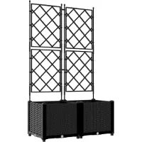 vidaXL Plantenbak 2 st Zwart 80 x 40 x 143 cm PP