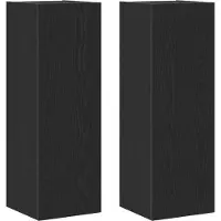 vidaXL Wandmeubel voor TV, 2 stuks, zwart, eikenlook, 30,5 x 28,5 x 90 cm
