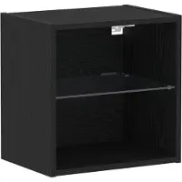 vidaXL Drijvend wandplank met LED-verlichting, zwart, 40 x 28,5 x 40 cm