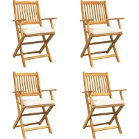 vidaXL Vouwstoel 4 pcs Wit 49 x 57,5 x 92cm Massief acaciahout