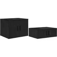 vidaXL Opbergkast 2 st Zwart Eiken 127 x 41 x 40 cm Bewerkt hout