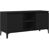 vidaXL TV-kast, 102 x 35 x 50 cm, zwart, eikenlook, houtvezel