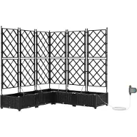 vidaXL Plantenbak 5 st Zwart 120 x 120 x 126 cm PP