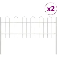 vidaXL Tuinhek BOXTEL 2 st 3,4 x 0,6 m Poedergecoat staal Wit