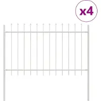 vidaXL Tuinhek WOERDEN 4 st 6,8 x 1 m Poedergecoat staal Wit