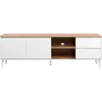 CALICOSY Tv-meubel 2 deuren, 2 vakken en 2 laden eikenhouten decor l186 cm zamos