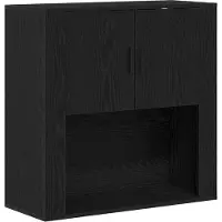 vidaXL Wandkast met plank Zwart Eiken 80 x 33 x 80 cm Bewerkt hout