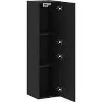 vidaXL Wand TV Kast 30,5 x 30 x 110 cm Zwart Eiken Bewerkt hout