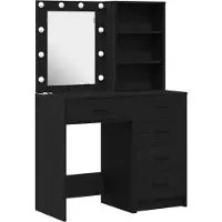 vidaXL Kaptafel met lade 2 pcs Zwart 50 x 41 x 135 cm Bewerkt hout