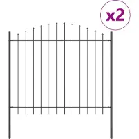 vidaXL Tuinhek WOERDEN 2 st 170 x 165 cm Gepoedercoat staal Grijs