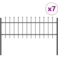 vidaXL Tuinhek WOERDEN 7 st 11,9 x 0,6 m Poedergecoat staal Grijs