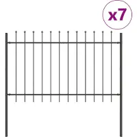 vidaXL Tuinhek WOERDEN 7 st 11,9 x 1 m Poedergecoat staal Grijs