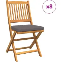 vidaXL Vouwstoel 8 pcs Grijs 49 x 57,5 x 92cm Massief acaciahout