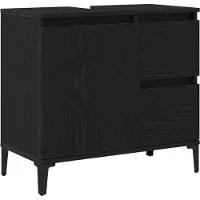 vidaXL Badkamerkast Zwart Eiken 65 x 33 x 60 cm Bewerkt hout