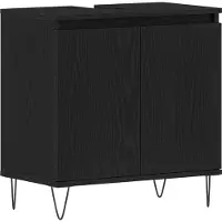 vidaXL Wastafel kabinet voor de badkamer Zwart Eiken 58 x 33 x 60 cm
